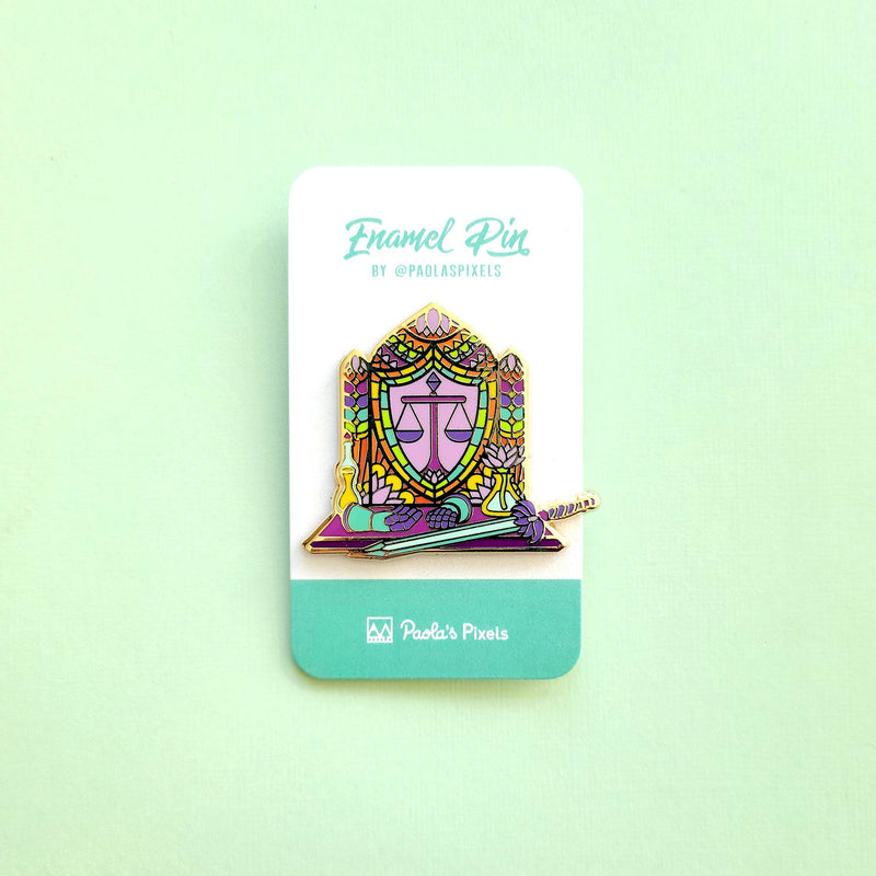 Seconds Sale! The Paladin Window Pin - Geeky merchandise for people who play D&D - Merch to wear and cute accessories and stationery Paola&