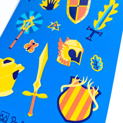 Paladin Sticker Sheet - Geeky merchandise for people who play D&D - Merch to wear and cute accessories and stationery Paola's Pixels