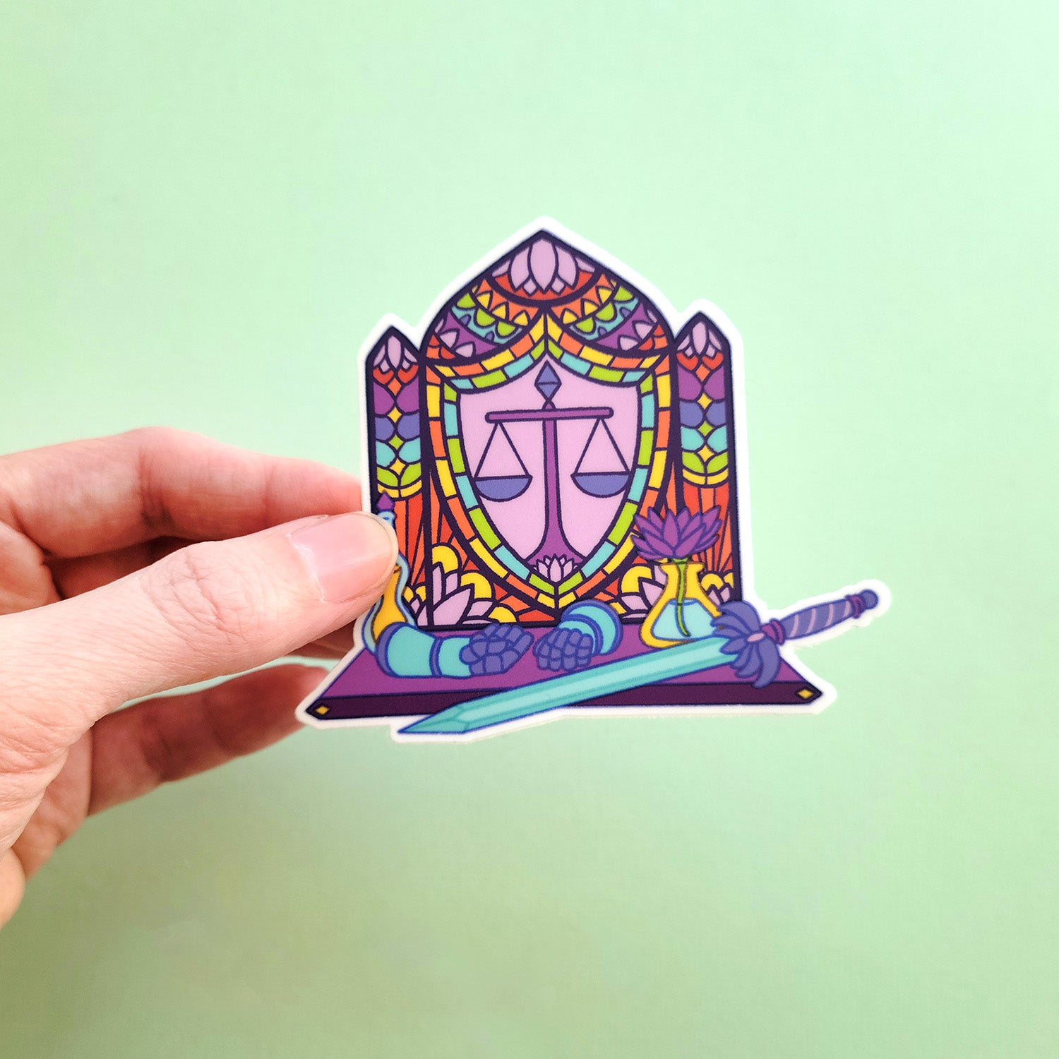 Paladin Window Sticker - Geeky merchandise for people who play D&D - Merch to wear and cute accessories and stationery Paola's Pixels