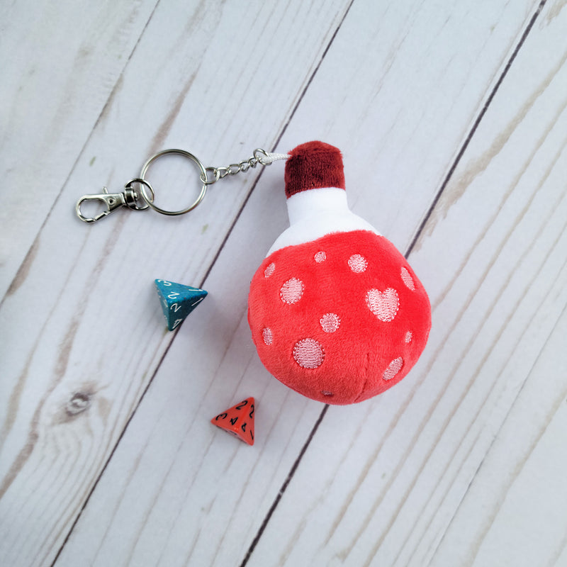 Potion of Healing Plush Keychain - Geeky merchandise for people who play D&D - Merch to wear and cute accessories and stationery Paola&