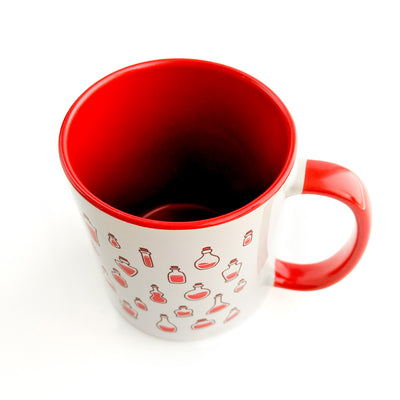 Red Healing Potions Mug - Geeky merchandise for people who play D&D - Merch to wear and cute accessories and stationery Paola's Pixels
