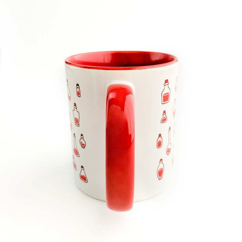 Red Healing Potions Mug - Geeky merchandise for people who play D&D - Merch to wear and cute accessories and stationery Paola&