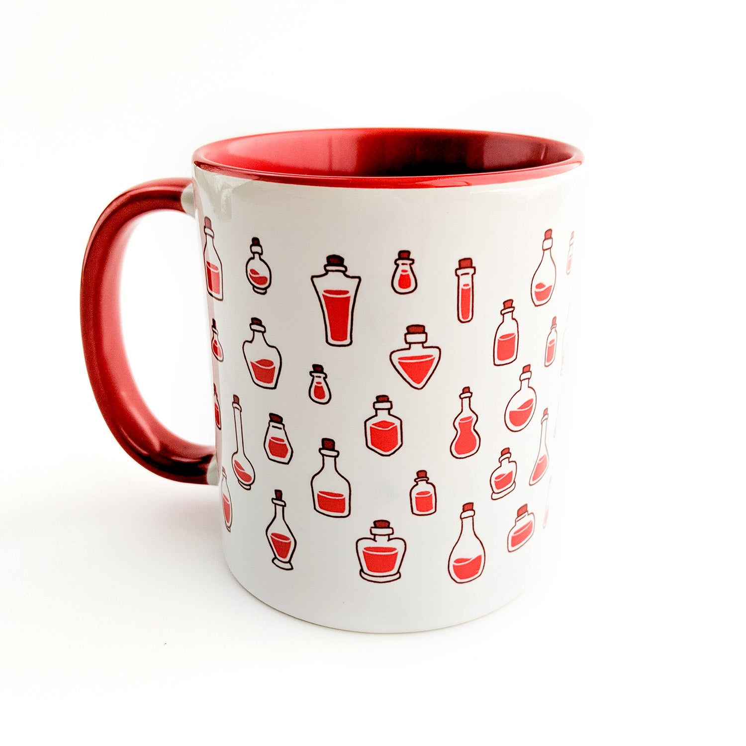 Red Healing Potions Mug - Geeky merchandise for people who play D&D - Merch to wear and cute accessories and stationery Paola's Pixels