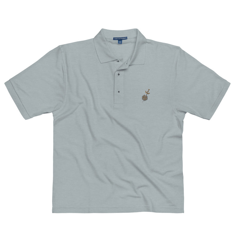 Dagger and d20 Embroidered Polo Shirt - Geeky merchandise for people who play D&D - Merch to wear and cute accessories and stationery Paola&