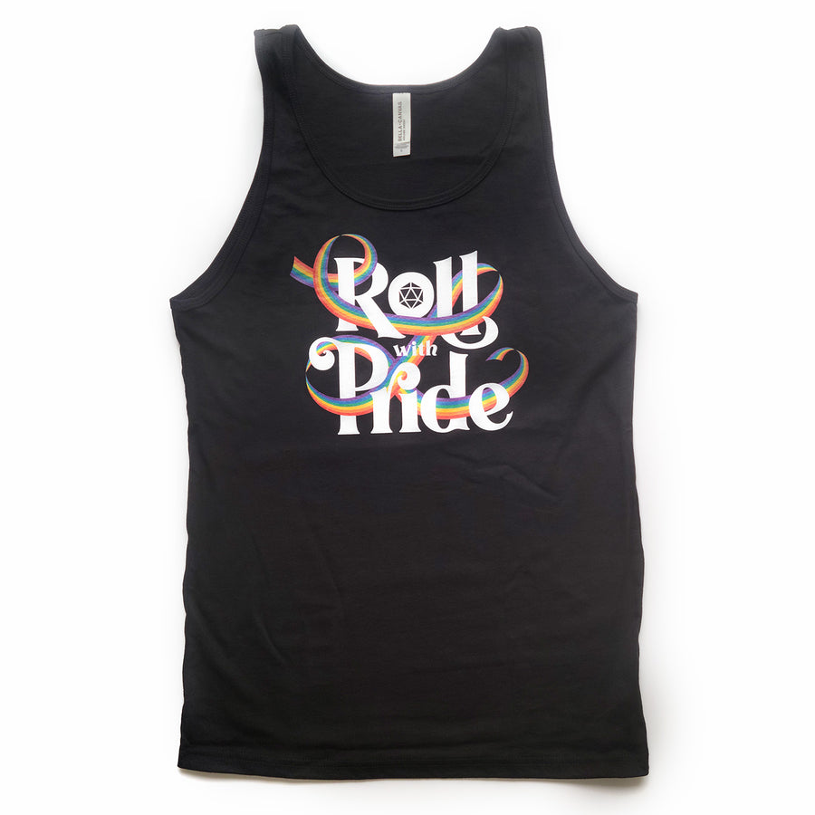 Roll With Pride Tank Top - Geeky merchandise for people who play D&D - Merch to wear and cute accessories and stationery Paola's Pixels
