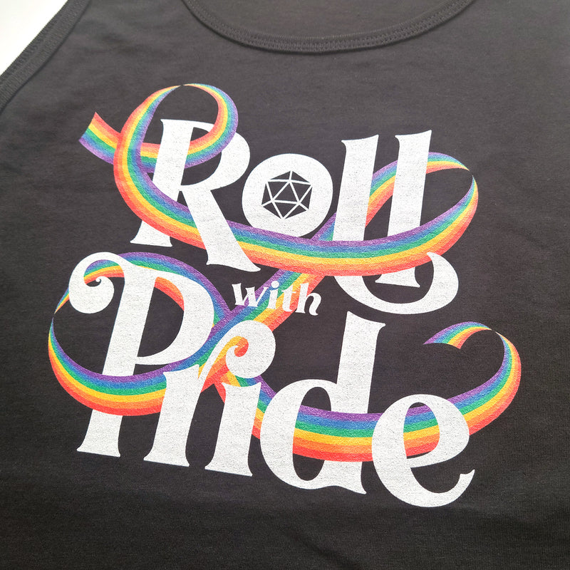 Roll With Pride Tank Top - Geeky merchandise for people who play D&D - Merch to wear and cute accessories and stationery Paola&