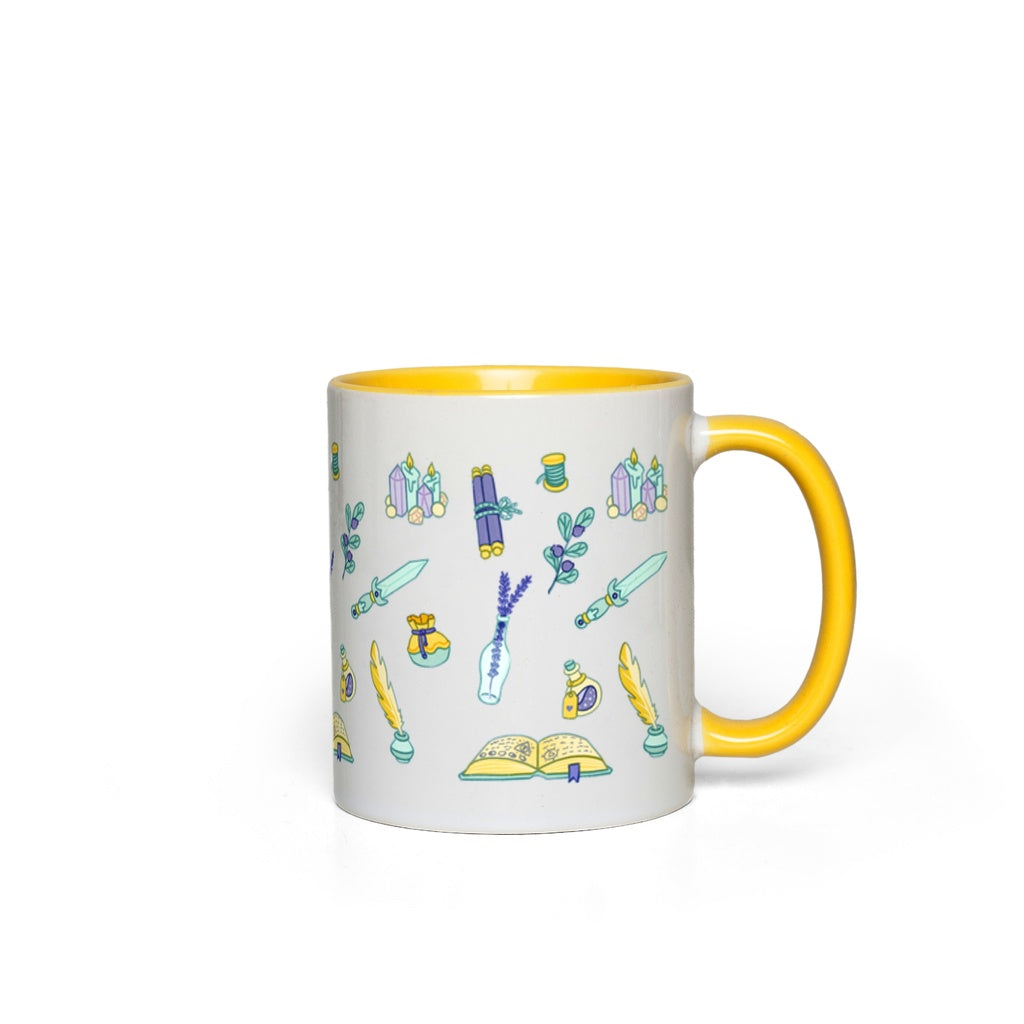 Wizard Pattern Mug - Geeky merchandise for people who play D&D - Merch to wear and cute accessories and stationery Paola's Pixels