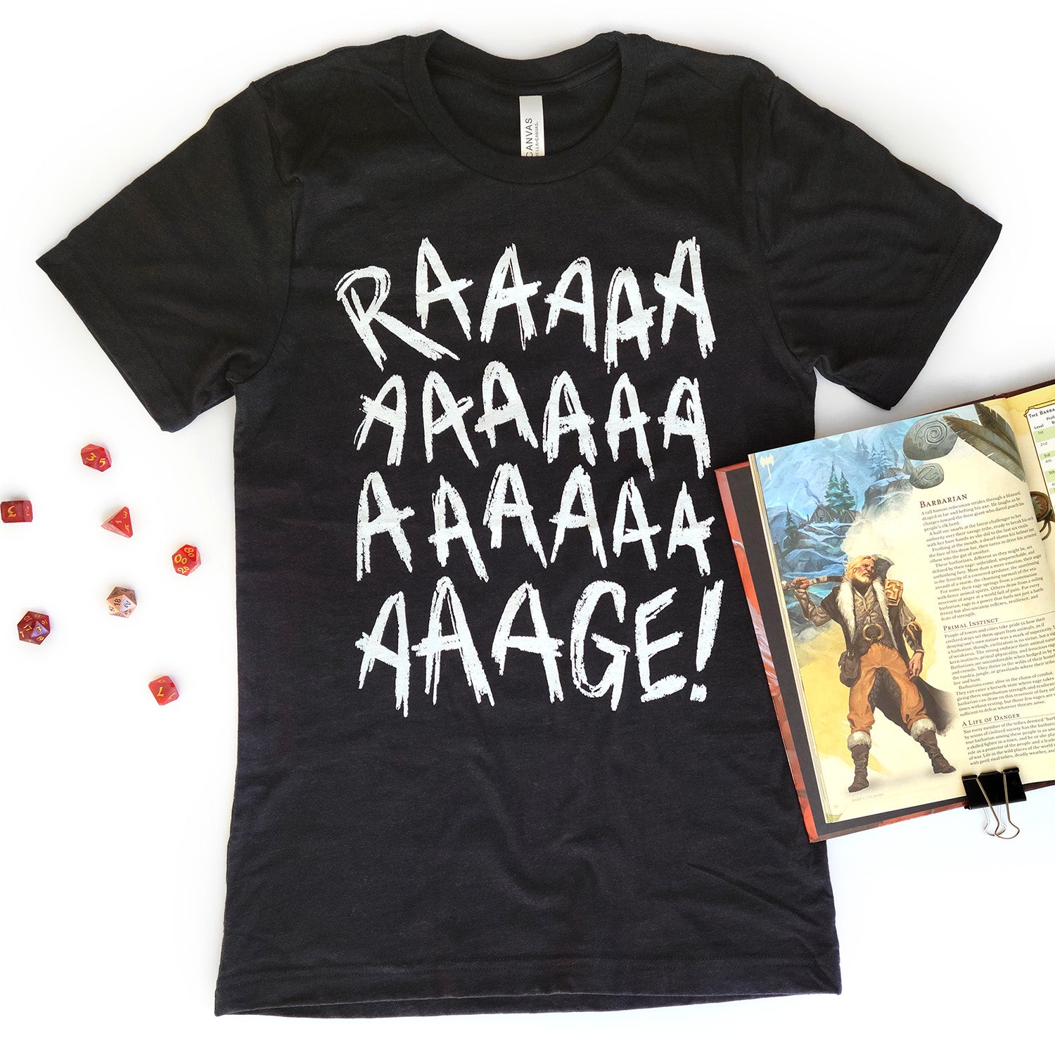 RAGE Shirt - Geeky merchandise for people who play D&D - Merch to wear and cute accessories and stationery Paola's Pixels