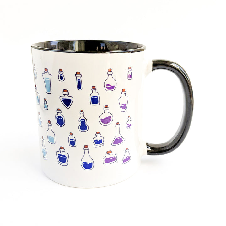 Rainbow Healing Potions Mug - Geeky merchandise for people who play D&D - Merch to wear and cute accessories and stationery Paola's Pixels