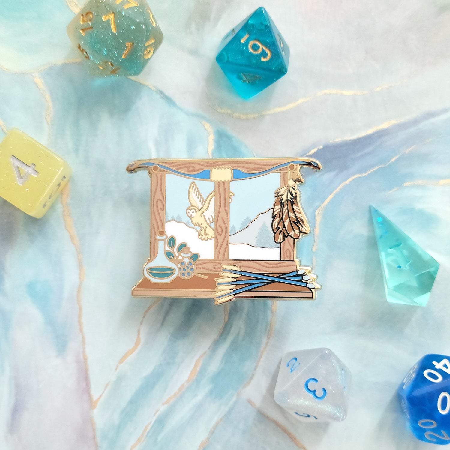 The Ranger Window Pin - Geeky merchandise for people who play D&D - Merch to wear and cute accessories and stationery Paola's Pixels