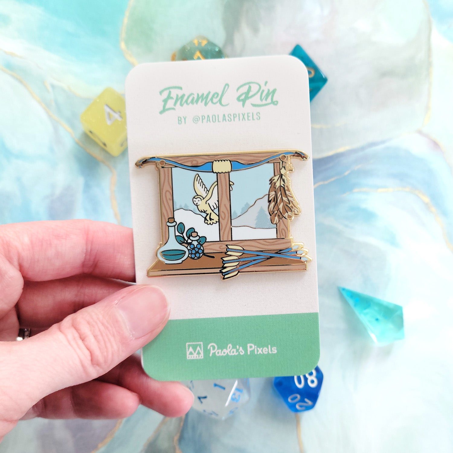 The Ranger Window Pin - Geeky merchandise for people who play D&D - Merch to wear and cute accessories and stationery Paola's Pixels