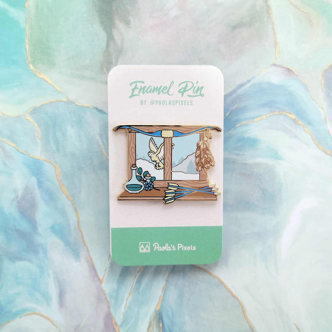 Seconds Sale! The Ranger Window Pin - Geeky merchandise for people who play D&D - Merch to wear and cute accessories and stationery Paola's Pixels