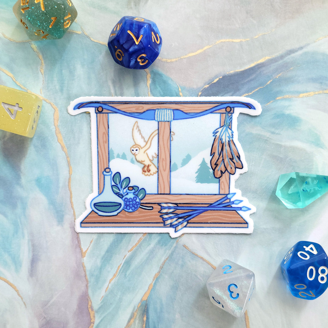 The Ranger Window Sticker - Geeky merchandise for people who play D&D - Merch to wear and cute accessories and stationery Paola's Pixels
