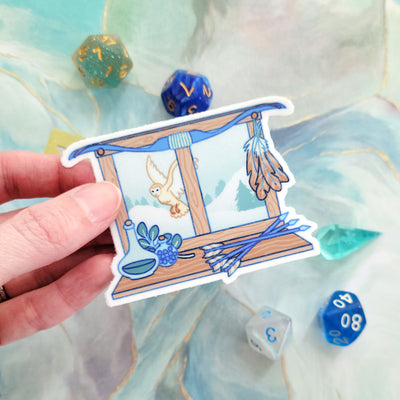 The Ranger Window Sticker - Geeky merchandise for people who play D&D - Merch to wear and cute accessories and stationery Paola's Pixels