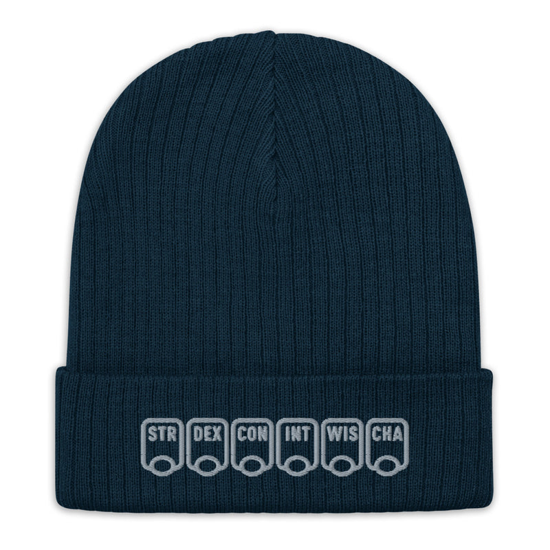 Ability Scores Beanie - Geeky merchandise for people who play D&D - Merch to wear and cute accessories and stationery Paola&