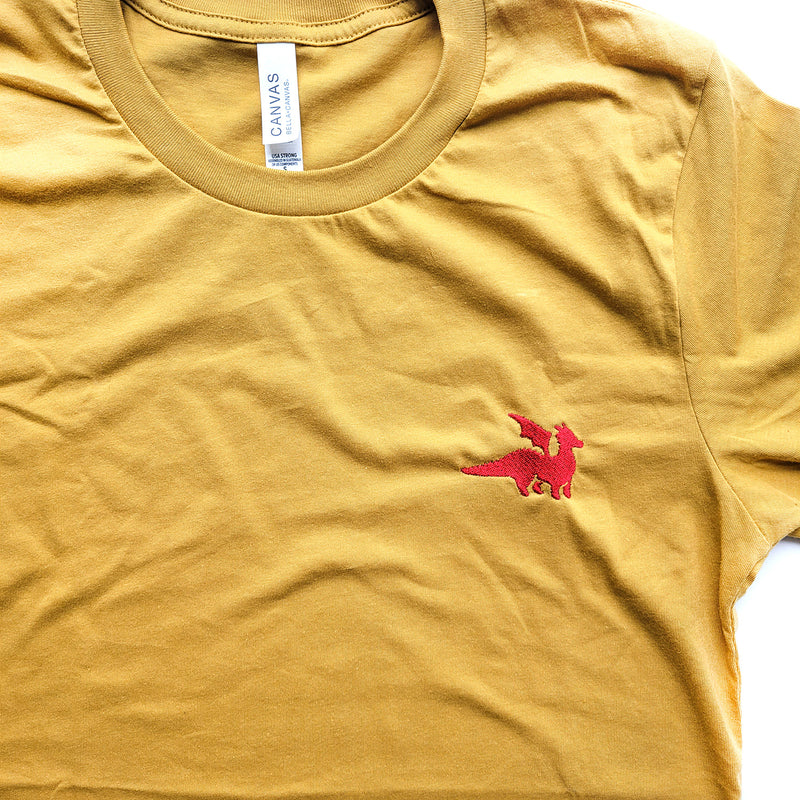 Red Dragon Embroidered Unisex Shirt - Geeky merchandise for people who play D&D - Merch to wear and cute accessories and stationery Paola&