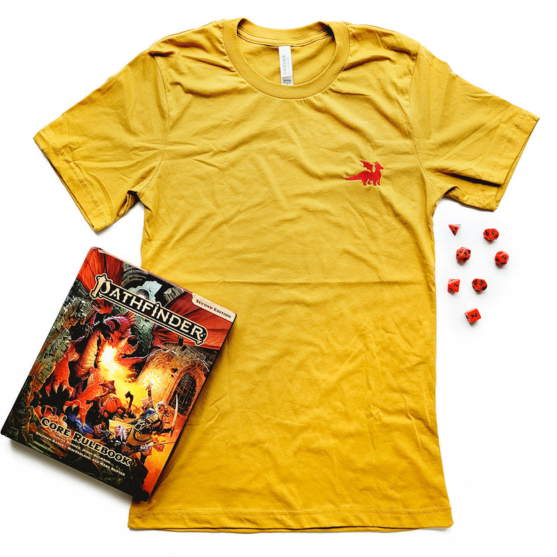 Red Dragon Embroidered Unisex Shirt - Geeky merchandise for people who play D&D - Merch to wear and cute accessories and stationery Paola&