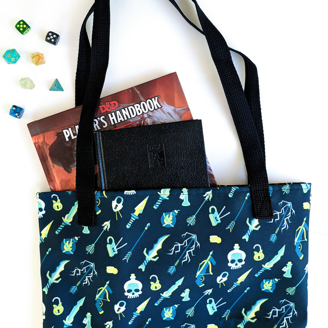 Rogue Tote Bag - Geeky merchandise for people who play D&D - Merch to wear and cute accessories and stationery Paola's Pixels