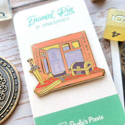 Seconds Sale! Rogue Window Pin - Geeky merchandise for people who play D&D - Merch to wear and cute accessories and stationery Paola's Pixels