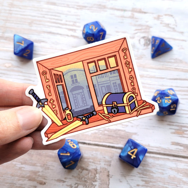 Rogue Window Sticker - Geeky merchandise for people who play D&D - Merch to wear and cute accessories and stationery Paola's Pixels