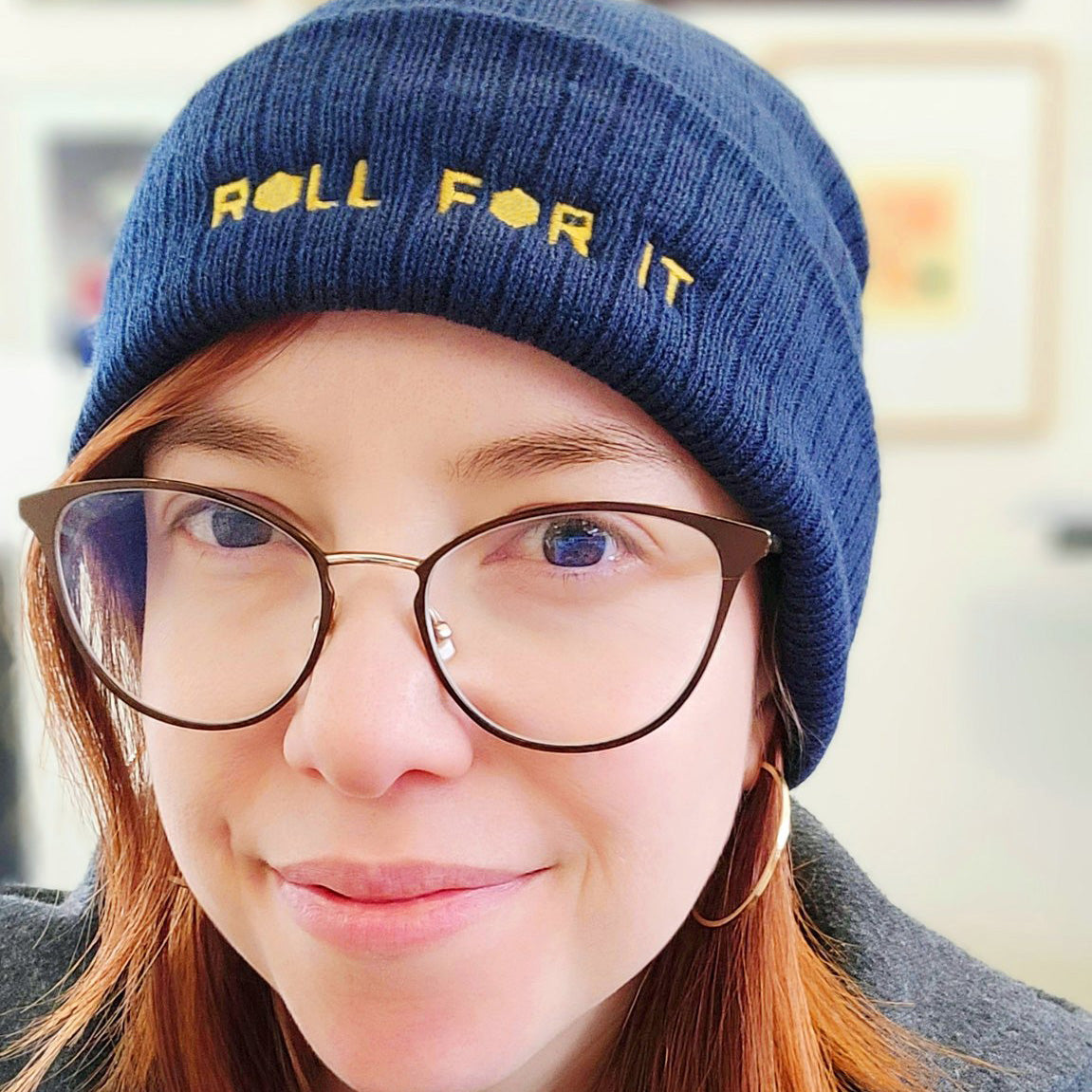 Roll For It Beanie - Geeky merchandise for people who play D&D - Merch to wear and cute accessories and stationery Paola's Pixels