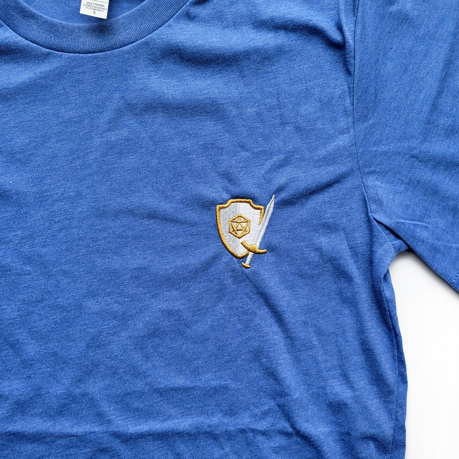 Sword and Shield Embroidered Unisex Shirt - Geeky merchandise for people who play D&D - Merch to wear and cute accessories and stationery Paola's Pixels