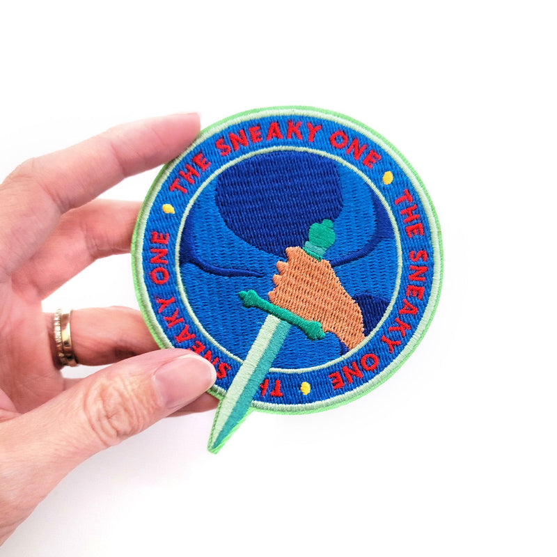 Seconds Sale! The Sneaky One Role Patch - Geeky merchandise for people who play D&D - Merch to wear and cute accessories and stationery Paola&