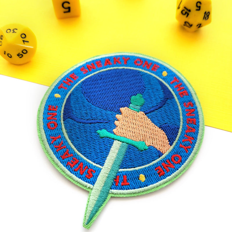 Seconds Sale! The Sneaky One Role Patch - Geeky merchandise for people who play D&D - Merch to wear and cute accessories and stationery Paola&