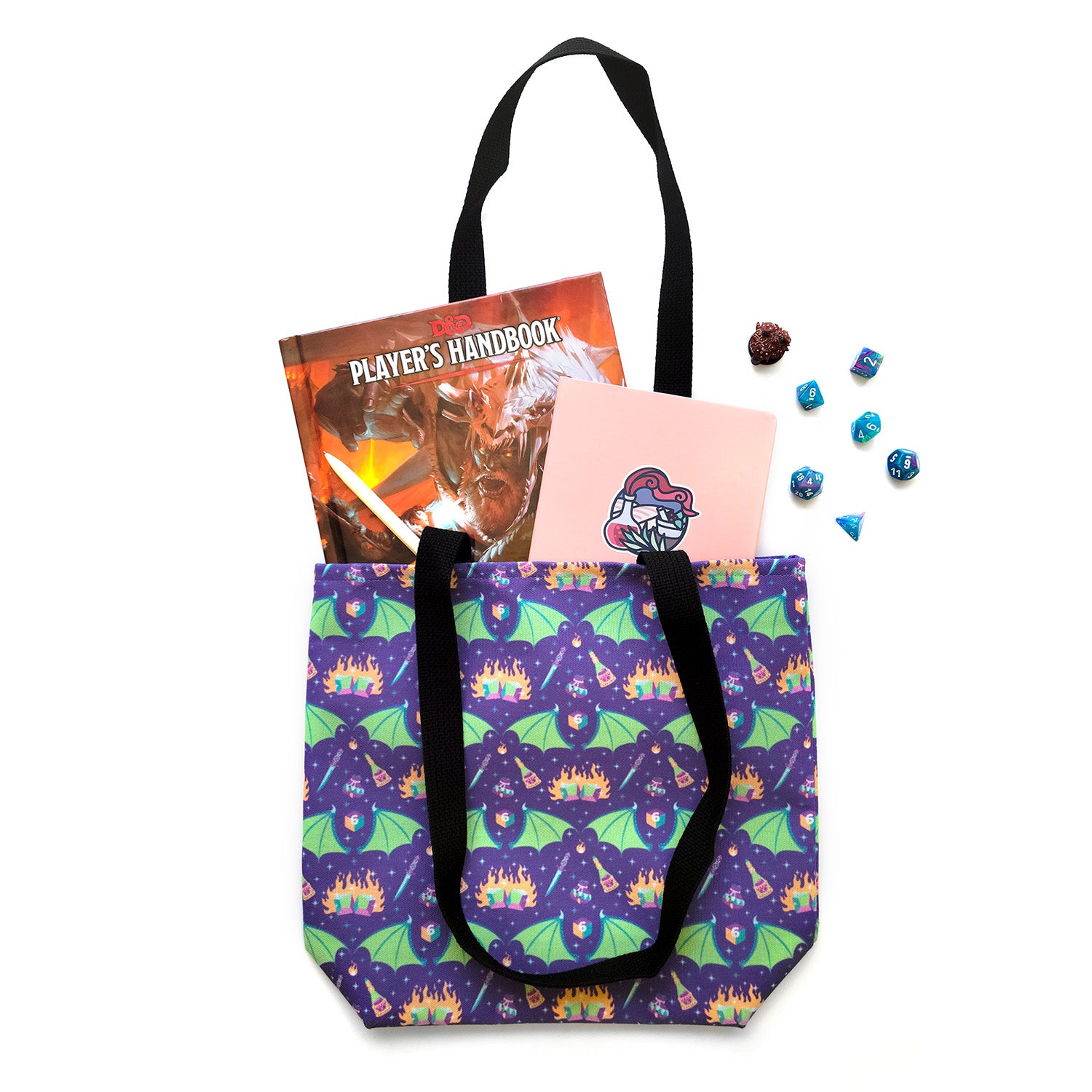 Sorcerer Tote bag - Geeky merchandise for people who play D&D - Merch to wear and cute accessories and stationery Paola's Pixels