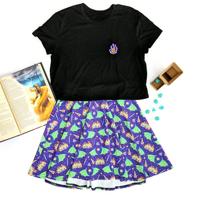 Sorcerer Skater Skirt - Geeky merchandise for people who play D&D - Merch to wear and cute accessories and stationery Paola's Pixels