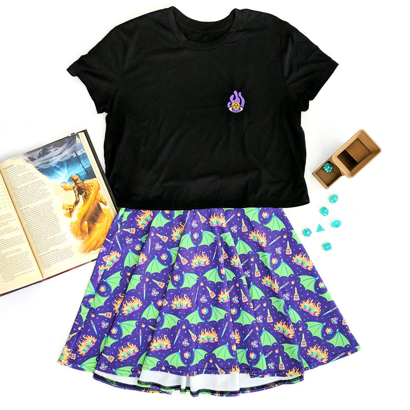 Sorcerer Skater Skirt - Geeky merchandise for people who play D&D - Merch to wear and cute accessories and stationery Paola&