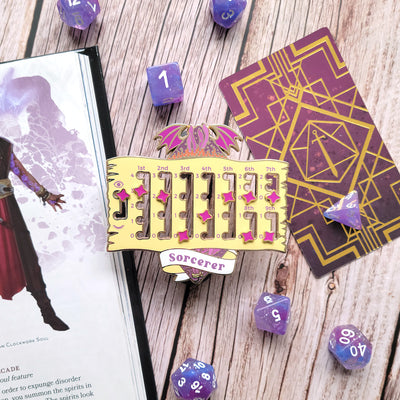 Sorcerer Spell Slot Tracker Enamel Pin - Geeky merchandise for people who play D&D - Merch to wear and cute accessories and stationery Paola's Pixels