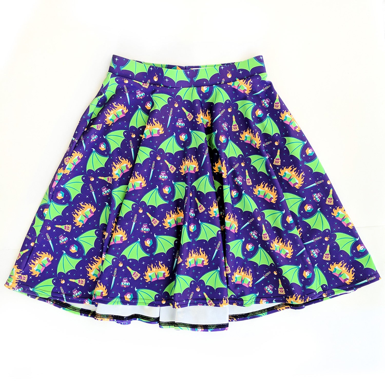 Sorcerer Skater Skirt - Geeky merchandise for people who play D&D - Merch to wear and cute accessories and stationery Paola's Pixels