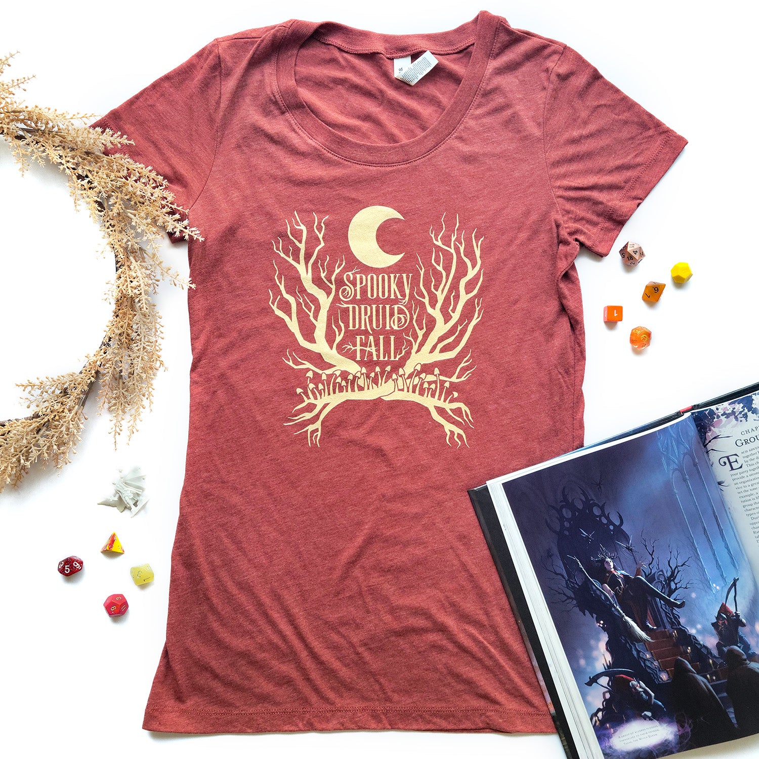 Spooky Druid Fall Women's Shirt - Geeky merchandise for people who play D&D - Merch to wear and cute accessories and stationery Paola's Pixels