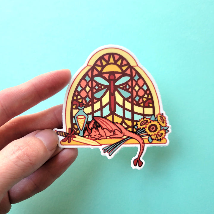 Warlock Window Sticker - Geeky merchandise for people who play D&D - Merch to wear and cute accessories and stationery Paola's Pixels