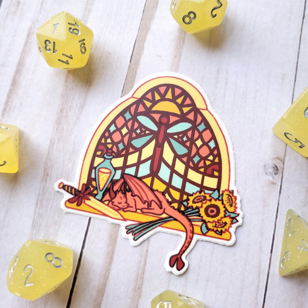 Warlock Window Sticker - Geeky merchandise for people who play D&D - Merch to wear and cute accessories and stationery Paola's Pixels
