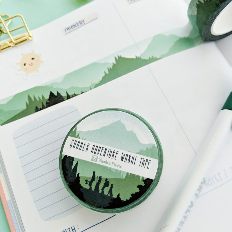 Summer Adventure Washi Tape - Geeky merchandise for people who play D&D - Merch to wear and cute accessories and stationery Paola&