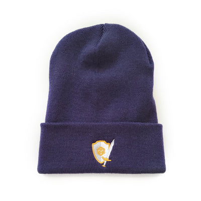 Sword and Shield Beanie - Geeky merchandise for people who play D&D - Merch to wear and cute accessories and stationery Paola's Pixels