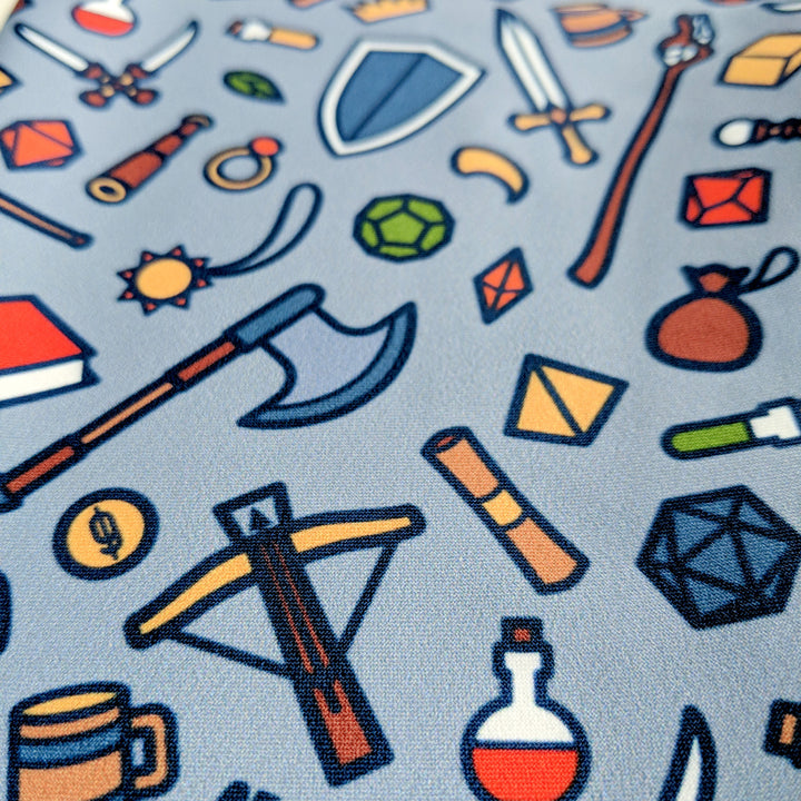 Tabletop Items Leggings - Geeky merchandise for people who play D&D - Merch to wear and cute accessories and stationery Paola's Pixels