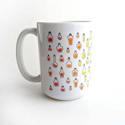 Bigger Rainbow Healing Potions Mug - Geeky merchandise for people who play D&D - Merch to wear and cute accessories and stationery Paola's Pixels