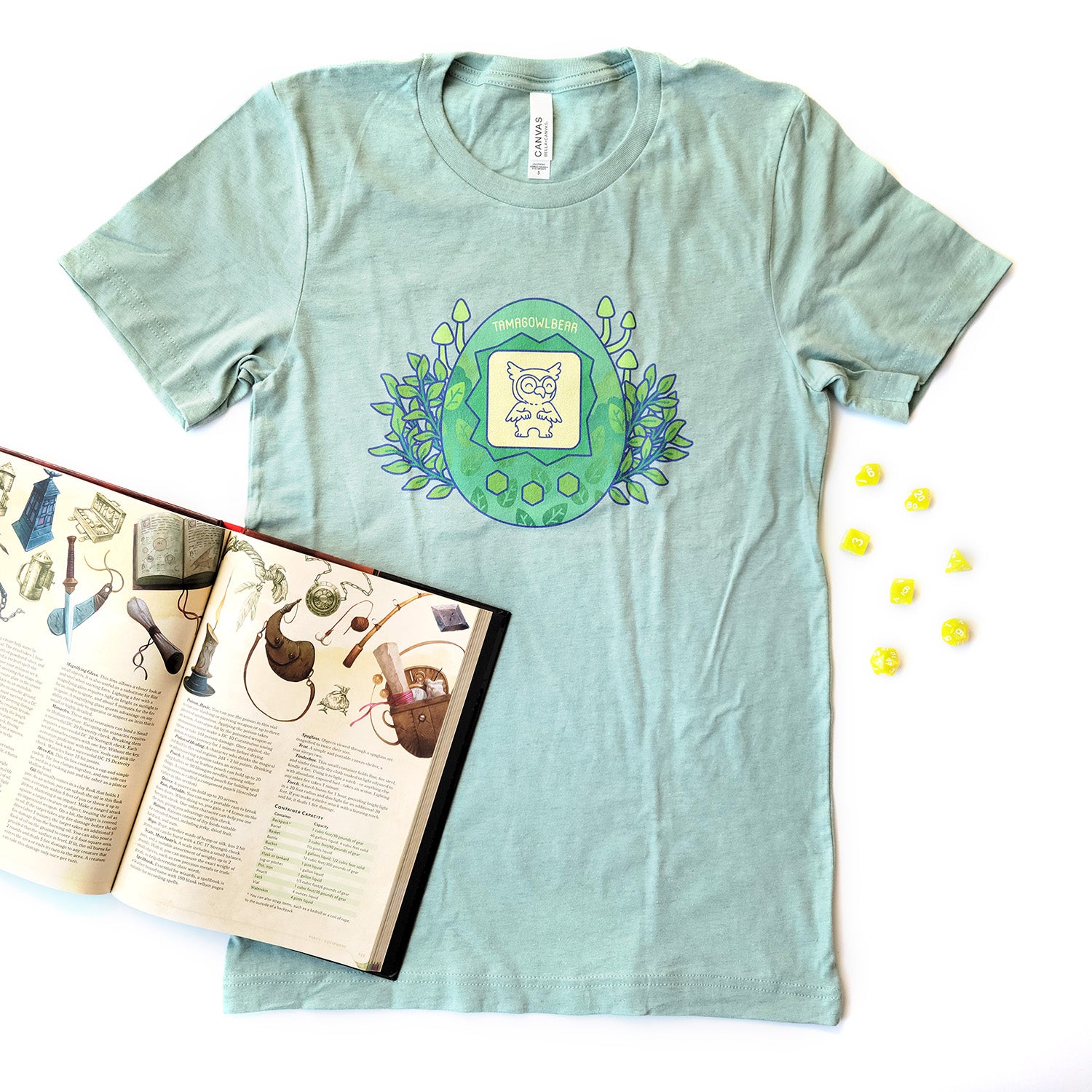 Tamagowlbear Shirt - Geeky merchandise for people who play D&D - Merch to wear and cute accessories and stationery Paola's Pixels