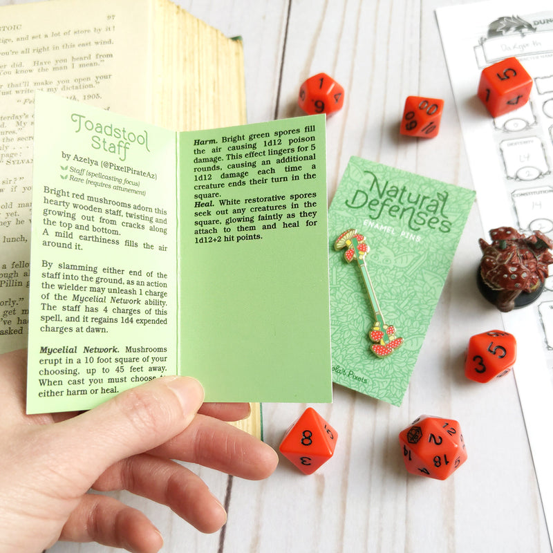Toadstool Staff Pin - Geeky merchandise for people who play D&D - Merch to wear and cute accessories and stationery Paola&