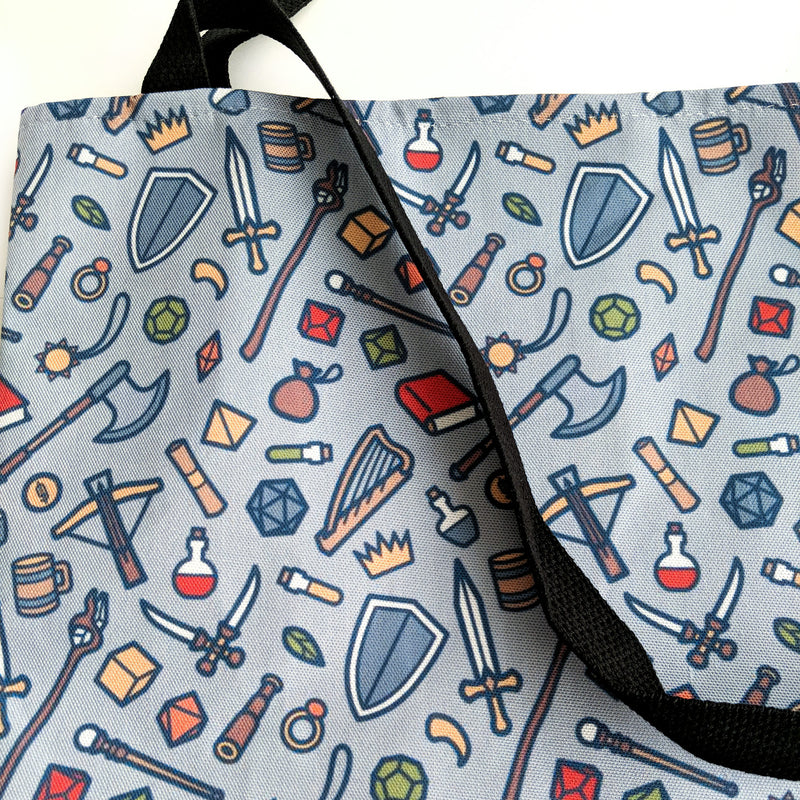 Tabletop Items Tote bag - Geeky merchandise for people who play D&D - Merch to wear and cute accessories and stationery Paola&