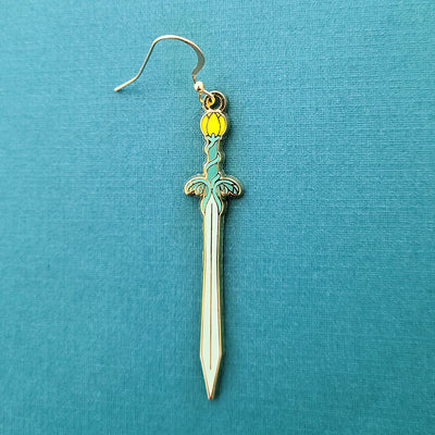 Tulip Sword Earrings - Geeky merchandise for people who play D&D - Merch to wear and cute accessories and stationery Paola's Pixels