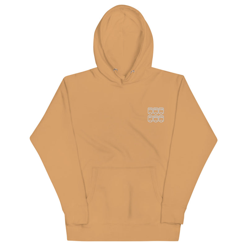 Ability Scores Embroidered Hoodie - Geeky merchandise for people who play D&D - Merch to wear and cute accessories and stationery Paola&
