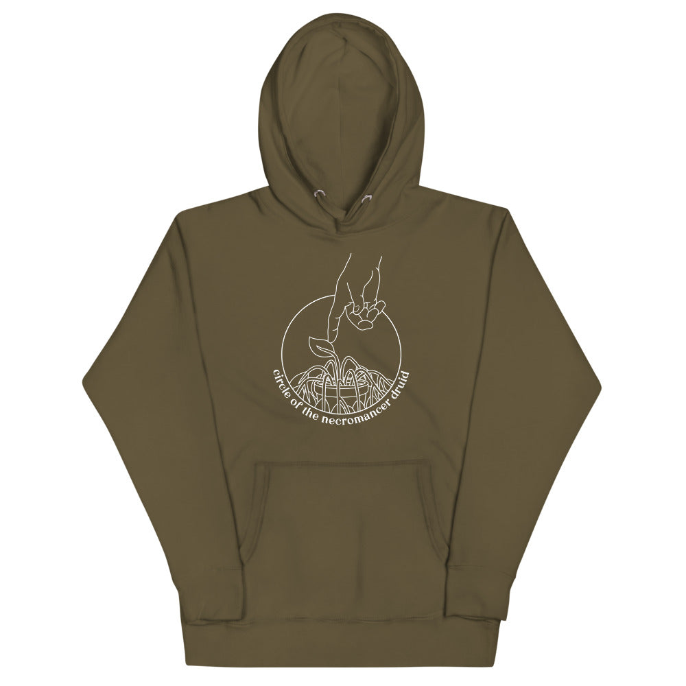 Circle of the Necromancer Druid Hoodie - Geeky merchandise for people who play D&D - Merch to wear and cute accessories and stationery Paola's Pixels