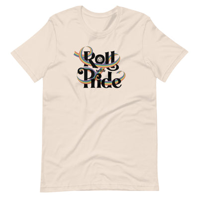Roll With Pride Shirt - Geeky merchandise for people who play D&D - Merch to wear and cute accessories and stationery Paola's Pixels