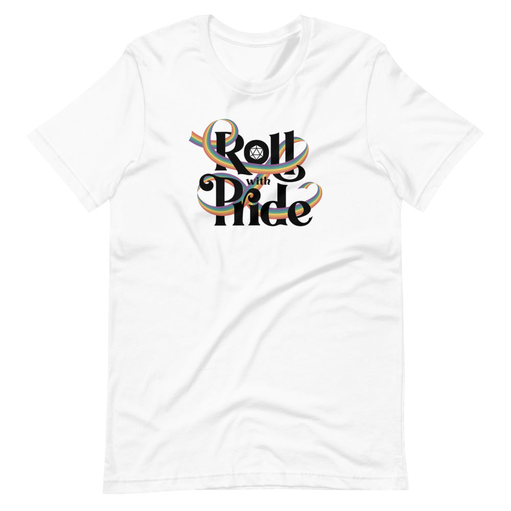 Roll With Pride Shirt - Geeky merchandise for people who play D&D - Merch to wear and cute accessories and stationery Paola's Pixels