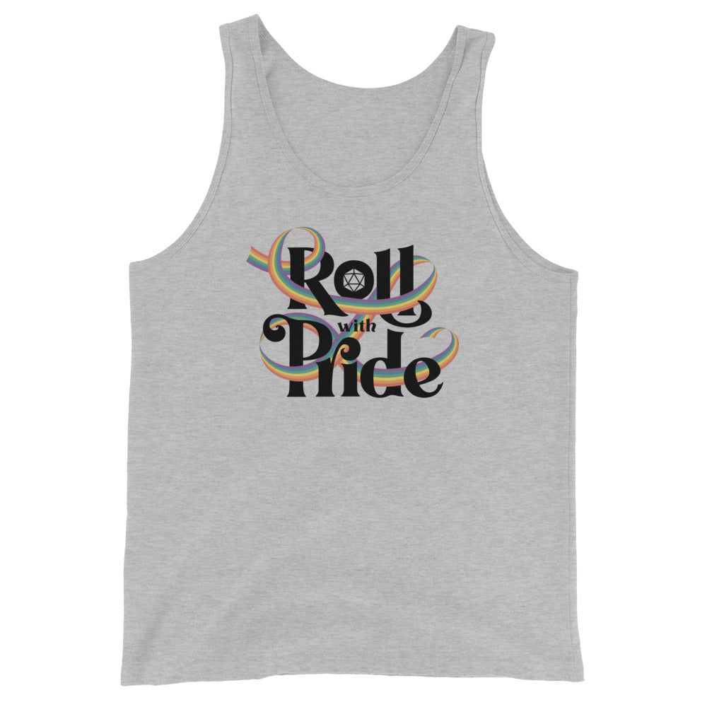 Roll With Pride Tank Top - Geeky merchandise for people who play D&D - Merch to wear and cute accessories and stationery Paola's Pixels