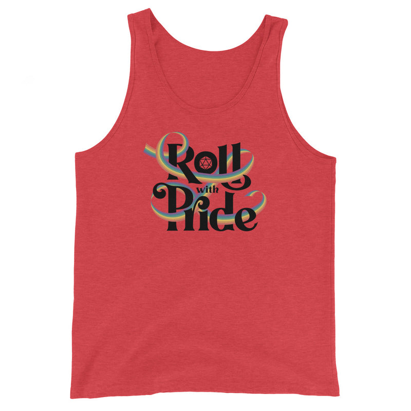 Roll With Pride Tank Top - Geeky merchandise for people who play D&D - Merch to wear and cute accessories and stationery Paola&
